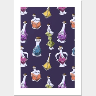 Polyhedral Dice Potion Bottles Posters and Art